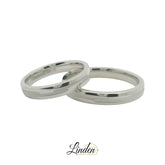 Silber 925 rhodinierte Partnerringe – Freundschaftsringe Set für Paare – Damen- & Herrenring | S-251/3.5